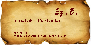 Széplaki Boglárka névjegykártya