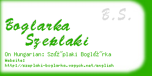 boglarka szeplaki business card